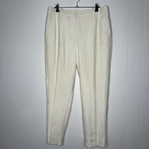 Talbots Pants - Talbots Women’s Straight Leg Slim Ankle Polka Dot Pants 100% Linen Size 8